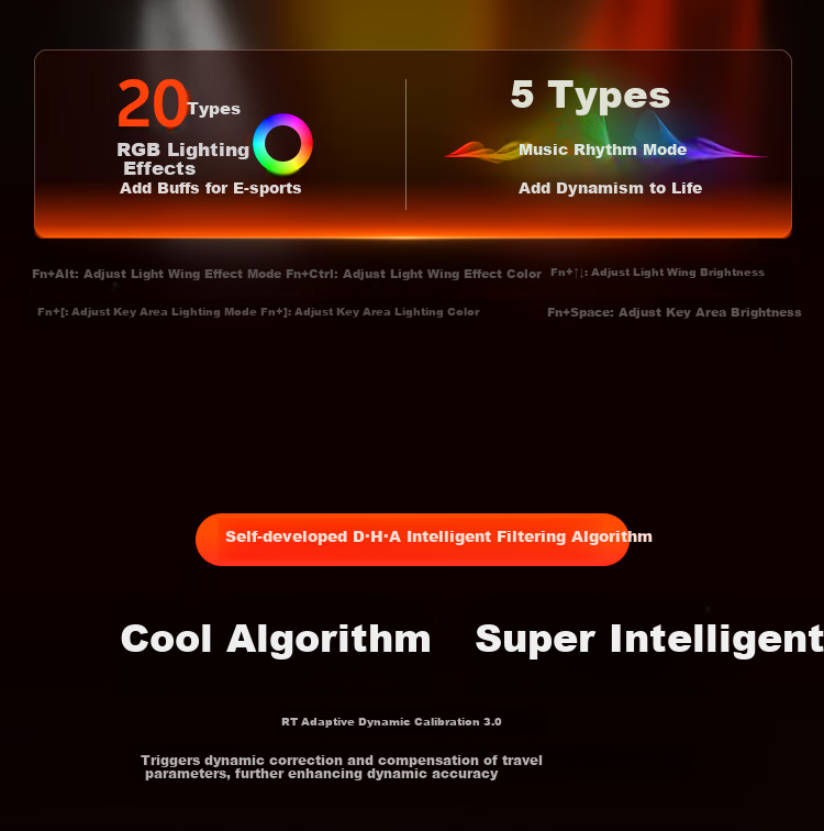 DAREU COOL68 Magnetic Switch Keyboard RT Gaming Mechanical Keyboard 8K Polling Rate Hot-Swappable RGB Dual-Drive Lightbox Valorant 68-Key Layout COOL68 Berry Red 6