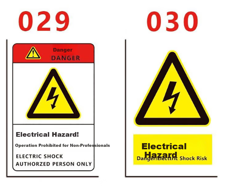 Yiju Changning Medium Distribution Box Label PVC Safety Warning Electric Hazard Sign 20x30cm 5-Pack 10