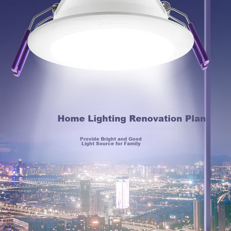 BULL LED Recessed Downlight Ceiling Light 6W 3.5 Inch Warm White 3000K Cutout 85-95mm