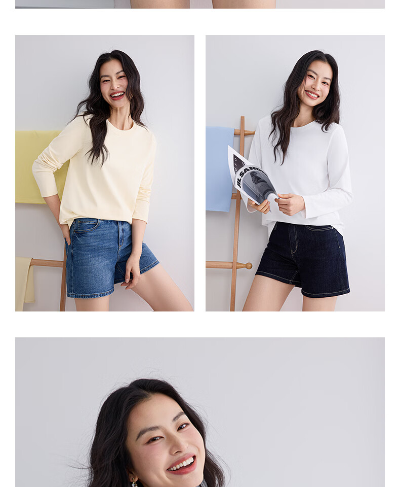 Urban Beauty White Cotton Long Sleeve T-Shirt for Women 2026 New Spring Autumn Plus Size Outerwear Basic Top Spring Inner Wear 22