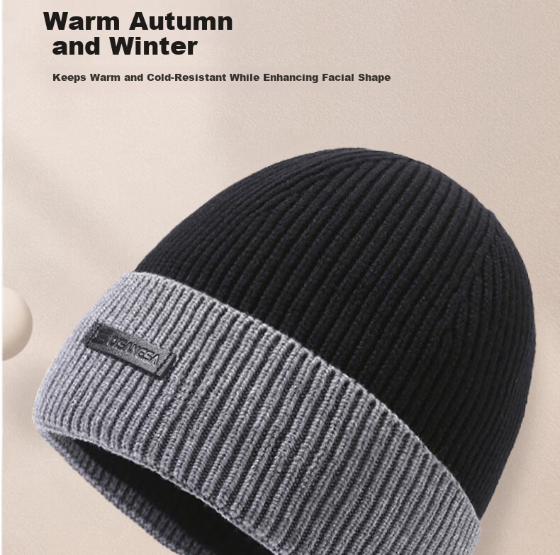 Woodpecker Men's Winter Warm Thickened Knitted Cotton Hat Windproof Cycling Beanie 4