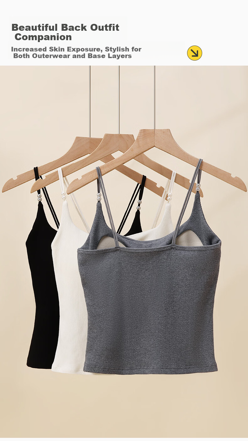 Fenteng Women's Camisole Bra-Free New 2026 Style Outerwear Single Piece Basic Backless Top 9