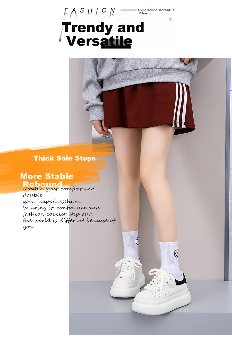 Daphne Popular Thick Sole Height Increasing White Sneakers for Women 2026 Spring New Versatile Casual Shoes Beige Black Size 36 11