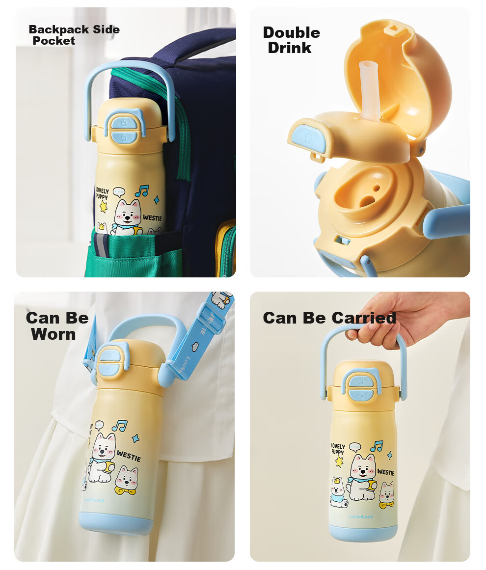 Lock&Lock Kids School Water Bottle Insulated Cup 500ml for Boys and Girls Ages 6-12 1