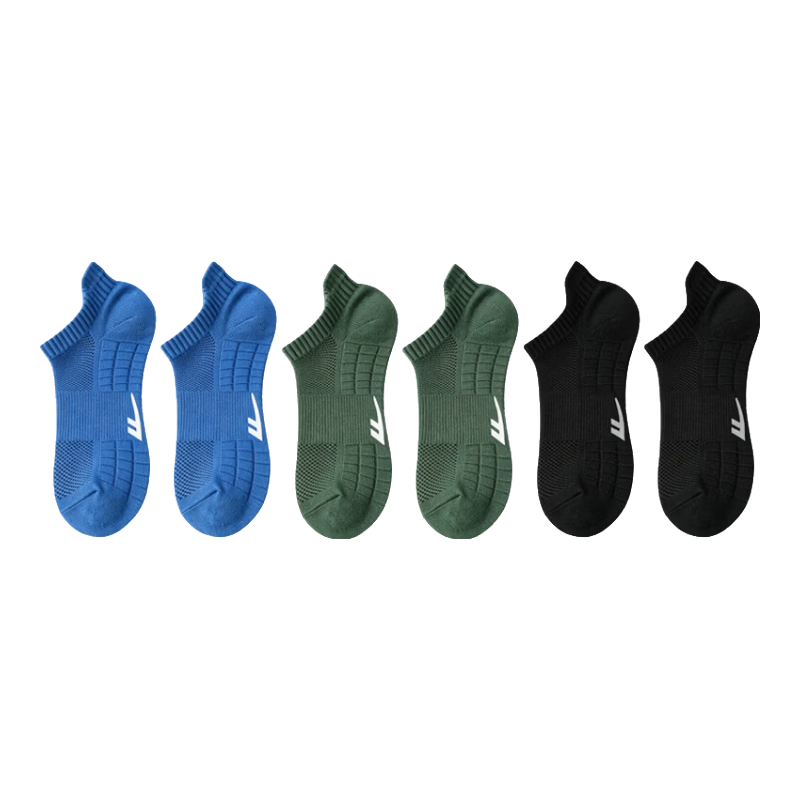 Warrior Sports Socks for Men, Short Tube Socks, Solid Color Xinjiang Cotton 7A Antibacterial Deodorant Towel Bottom Running Shock-Absorbing Sweat-Absorbing Wear-Resistant