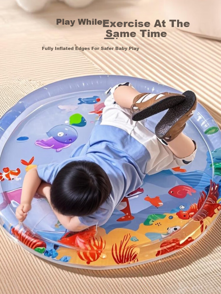 9i9 Kids Water Pat Mat Baby Crawling Mat Toy Training Large Thickened Cooling Mat Four Seasons Seat Cushion Ocean 4
