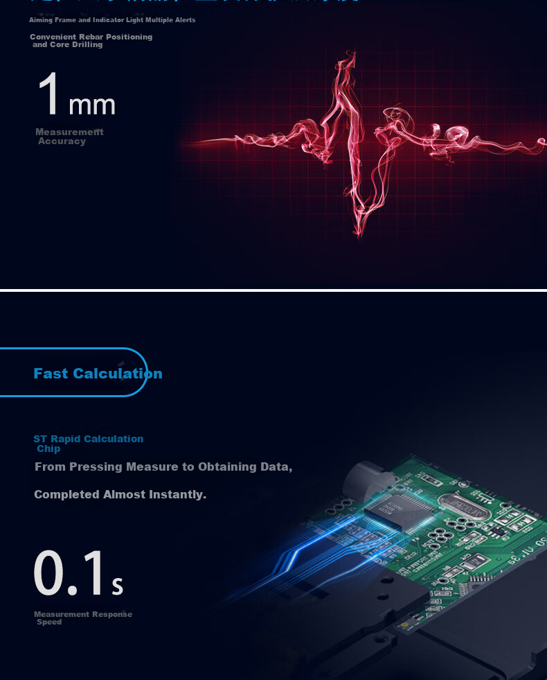 CCCC Construction Instrument BJZJ-R63 Rebar Scanner Rebar Cover Thickness Tester Concrete Wall Detector 4