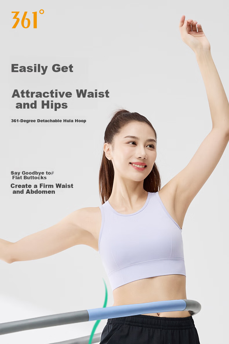 361° Detachable Hula Hoop Home Fitness Shaping Hip Lift Abdomen Toning Aerobic Exercise Tool Pink Gray 1