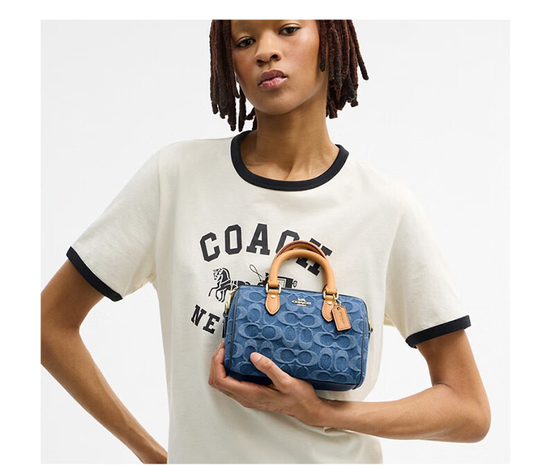 COACH Women's ROWAN Small Shoulder Bag Crossbody Bag Indigo CDQ36 Gift 10