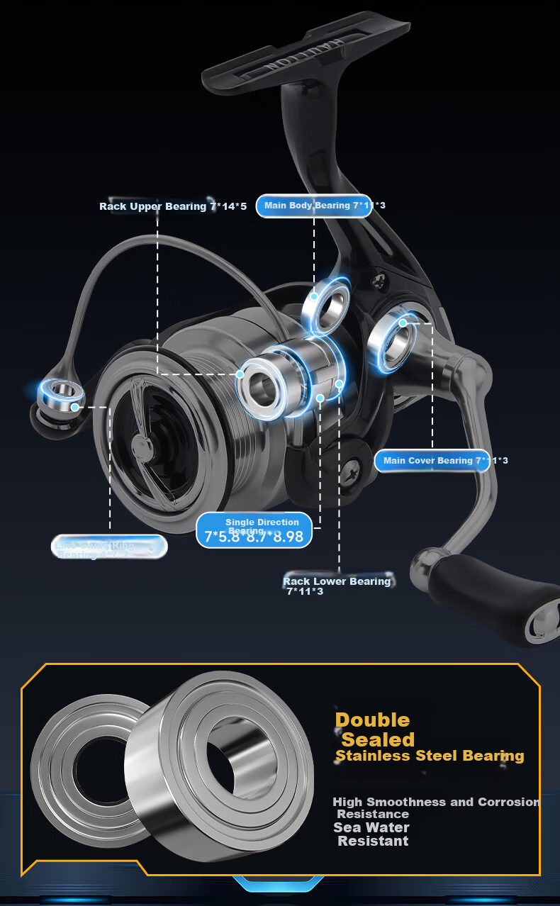 HAUT TON Night Blade Lure Integrated Casting Carbon Lightweight Versatile Long Cast Micro Bait Electroplated Spinning Reel 1500 Series 12