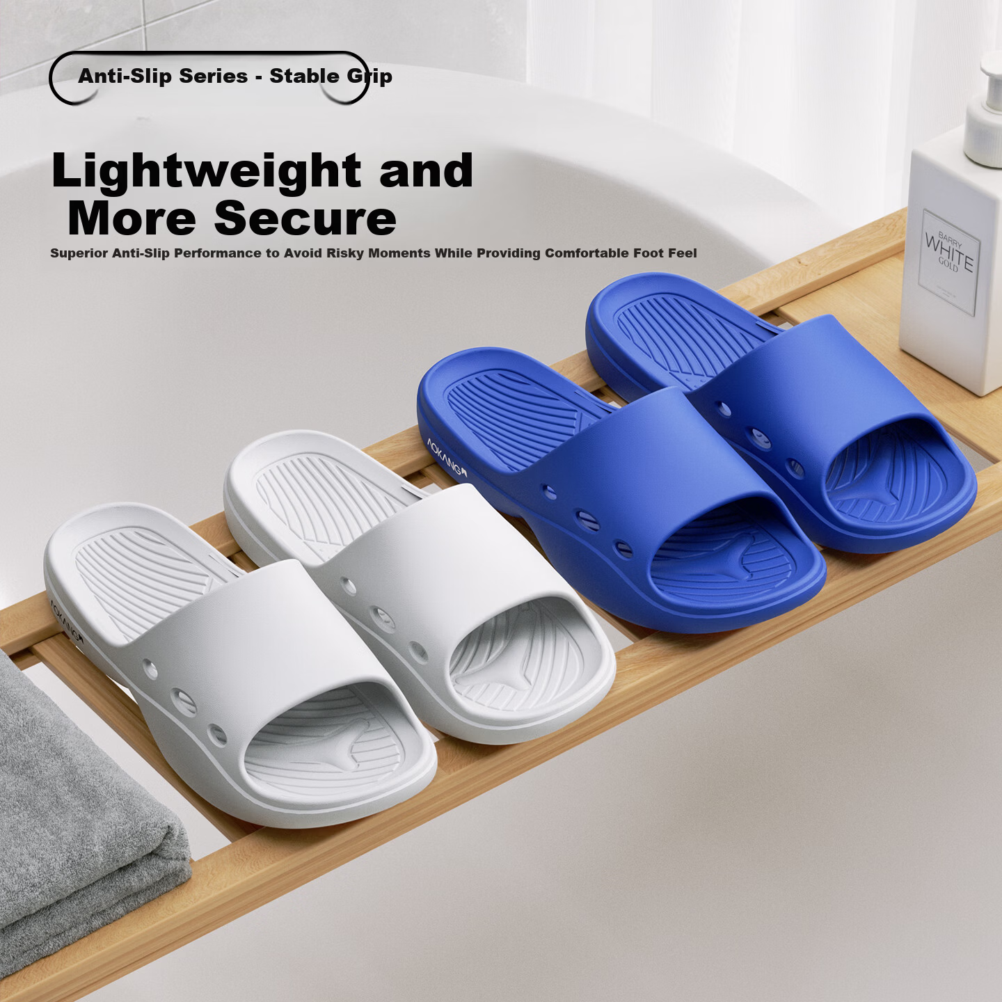 Aokang Men's Anti-Slip Bathroom Slippers Antibacterial Deodorant EVA Soft Sole Elderly Home Non-Slip Wear-Resistant Summer Sandals