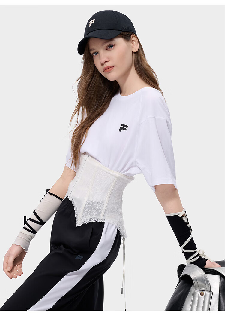 FILA Official Trendy Couple Knitted Dopamine Short Sleeve T-Shirt 26 Summer Quick-Dry Sports Tee 80