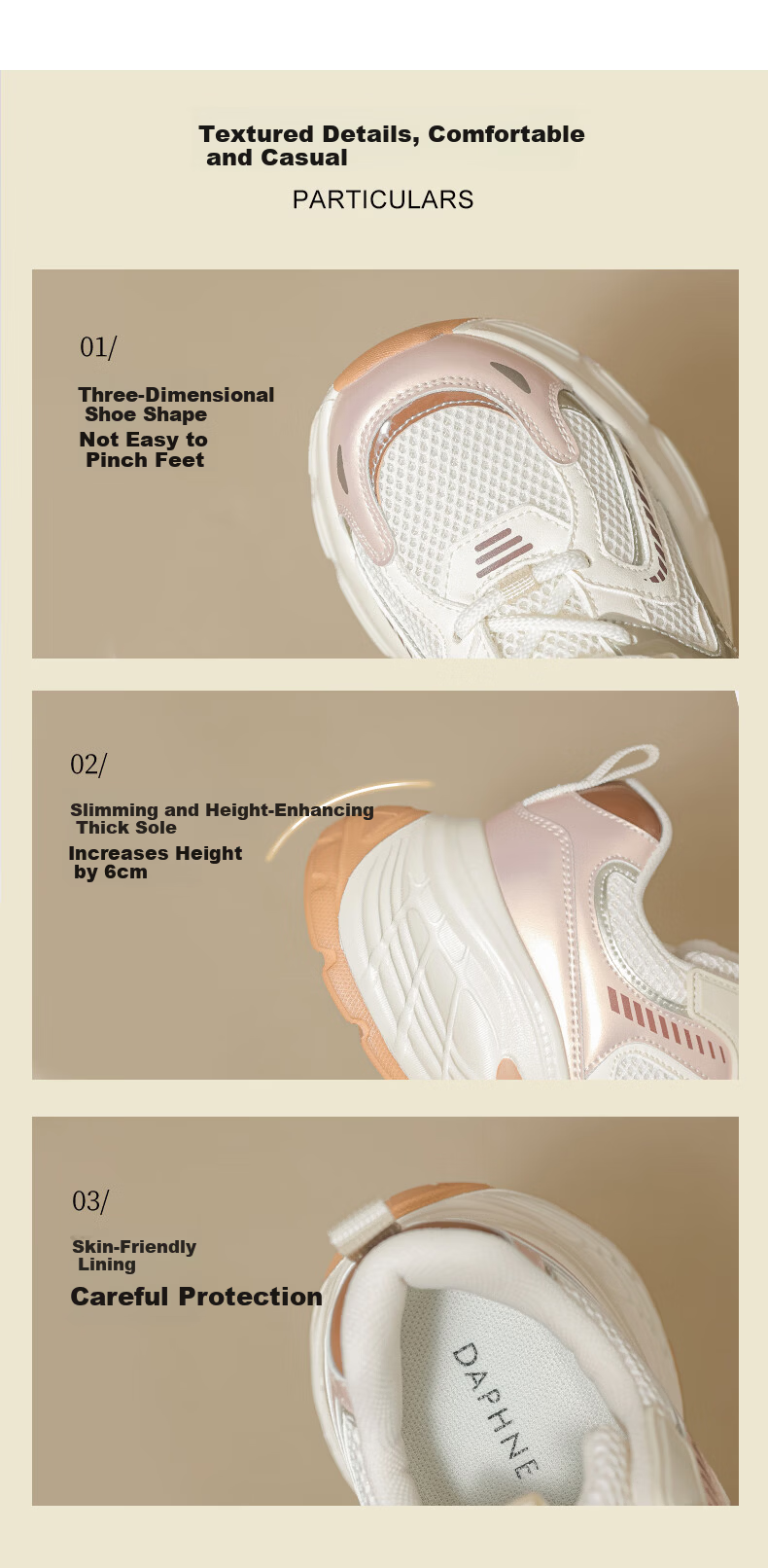 Daphne Women's Platform Dad Sneakers 2026 New Summer Casual Lightweight Thick Sole Height Increasing Sports Shoes 5