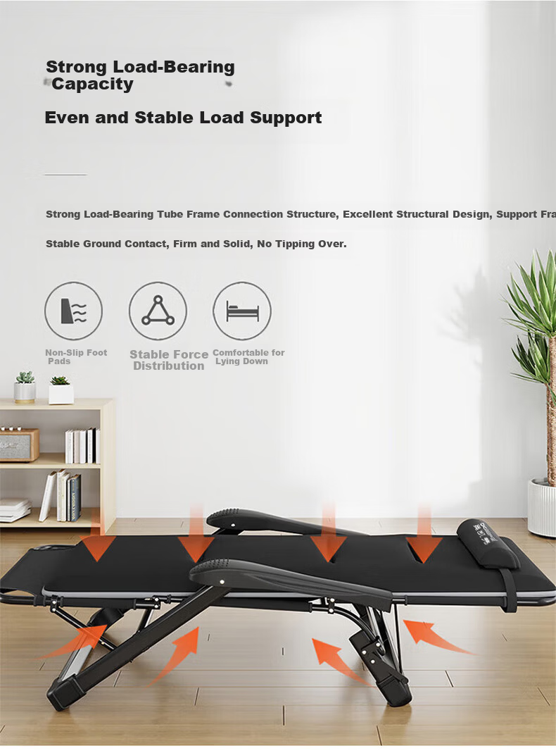 OKeefe Folding Bed Recliner Single Office Nap Bed Folding Chair Nap Chair Camp Bed Nap Sleeping Bed Sit and Lie 8