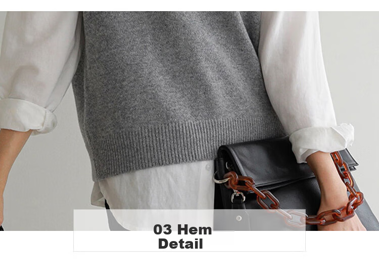 Chushen Spring And Autumn Knitted Vest for Women, Wilderness Maillard Vintage V-Neck Tank Top, Layered Sweater S143Z5005 25
