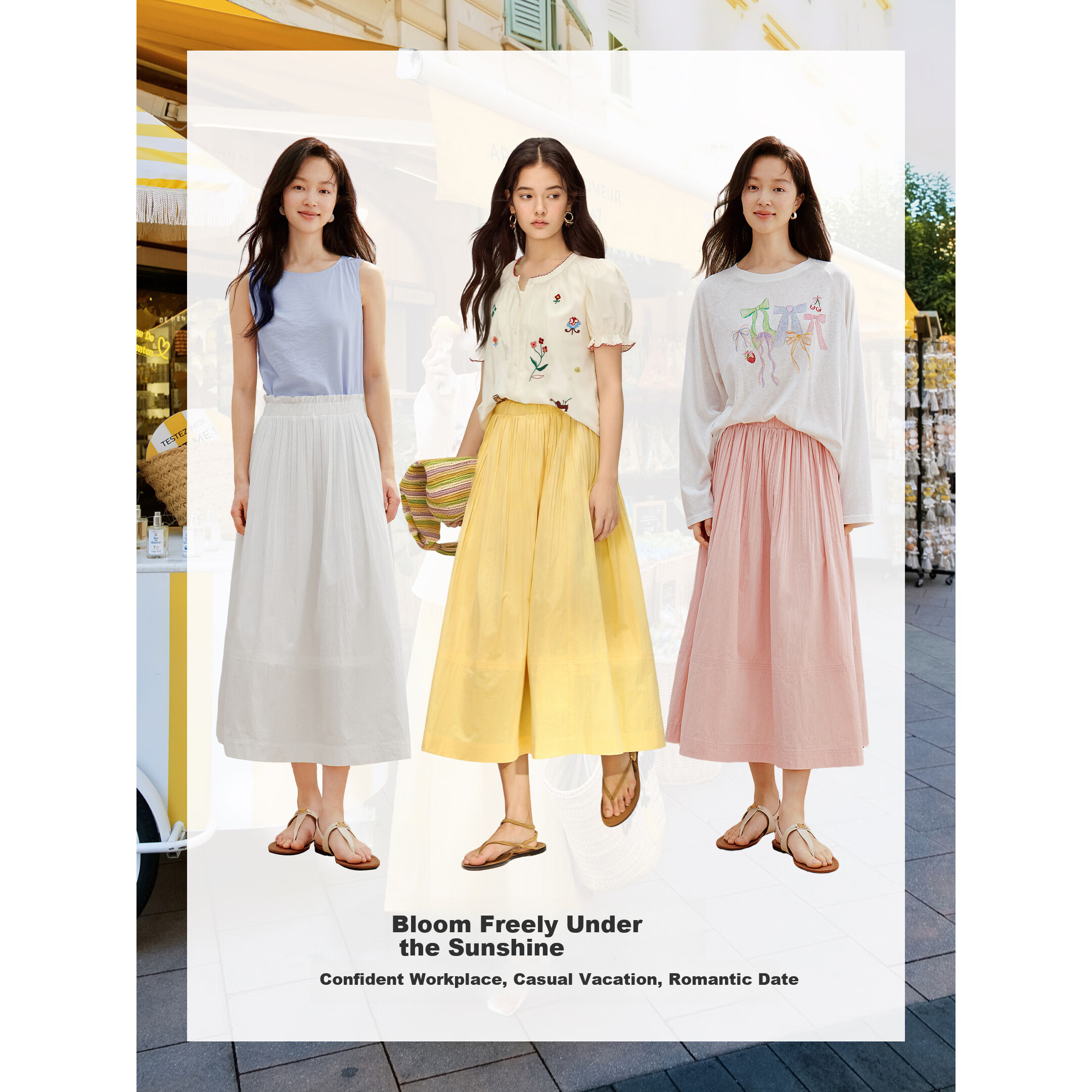 INMAN [Li Landi Same Style] Yellow Rose In Stock | 26 Summer Women's New Pleated A-Line Skirt Goose Yellow M