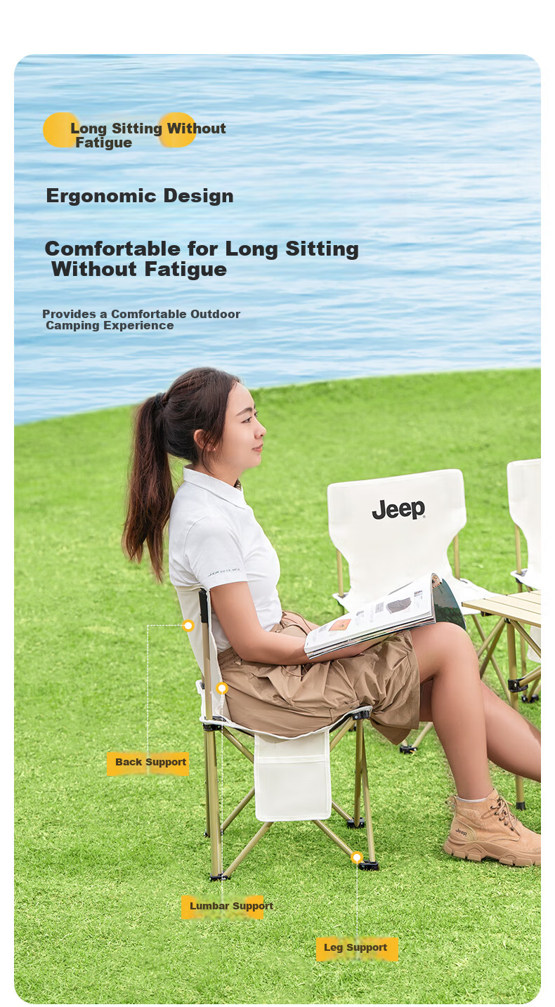 JEEP Small Chair Outdoor Camping Chair Fishing Chair Beach Chair Portable Stool Outdoor Travel Gear 42 Styles*4 9