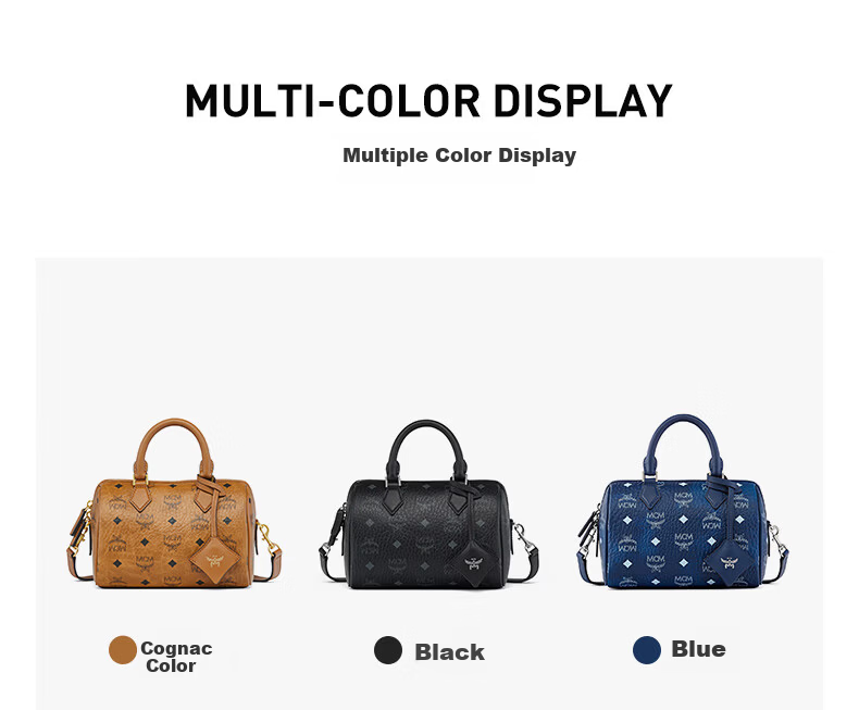 MCM ELLA Small Boston Bag Handbag Crossbody Bag Women's Cognac 1