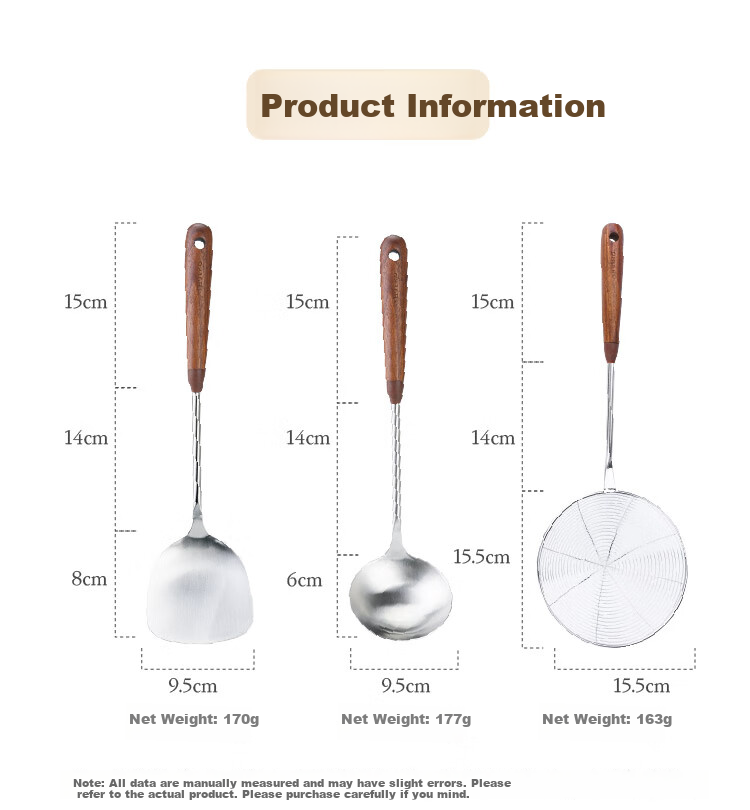 Shuke Stainless Steel Soup Ladle Hot Pot Skimmer High Temperature Resistant Integrated Oil Strainer Spoon Filter Mesh Scoop 11