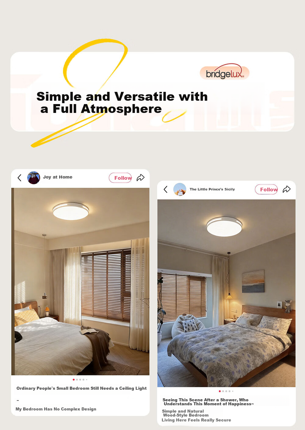 Kuka LED Ceiling Light Eye Protection PR Light Source Living Room Bedroom Lighting 40cm Round - Three Colors [Installation Included] 10