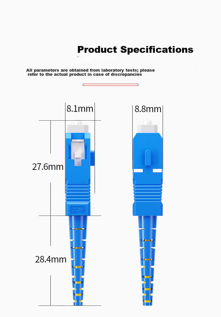 AMPCOM Fiber Optic Patch Cable Telecom Grade Single-mode Single Core 2.0mm SC-SC 9/125μm FTTH Fiber Optic Cable for Optical Transceiver 2 Meters ASM2SC1202 24
