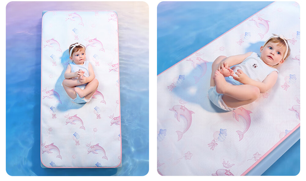 Beitais Baby Cooling Mat Breathable Ice Silk Mattress for Toddler Kindergarten Nap Bed Cloud Whale Fantasy 100*56cm 43