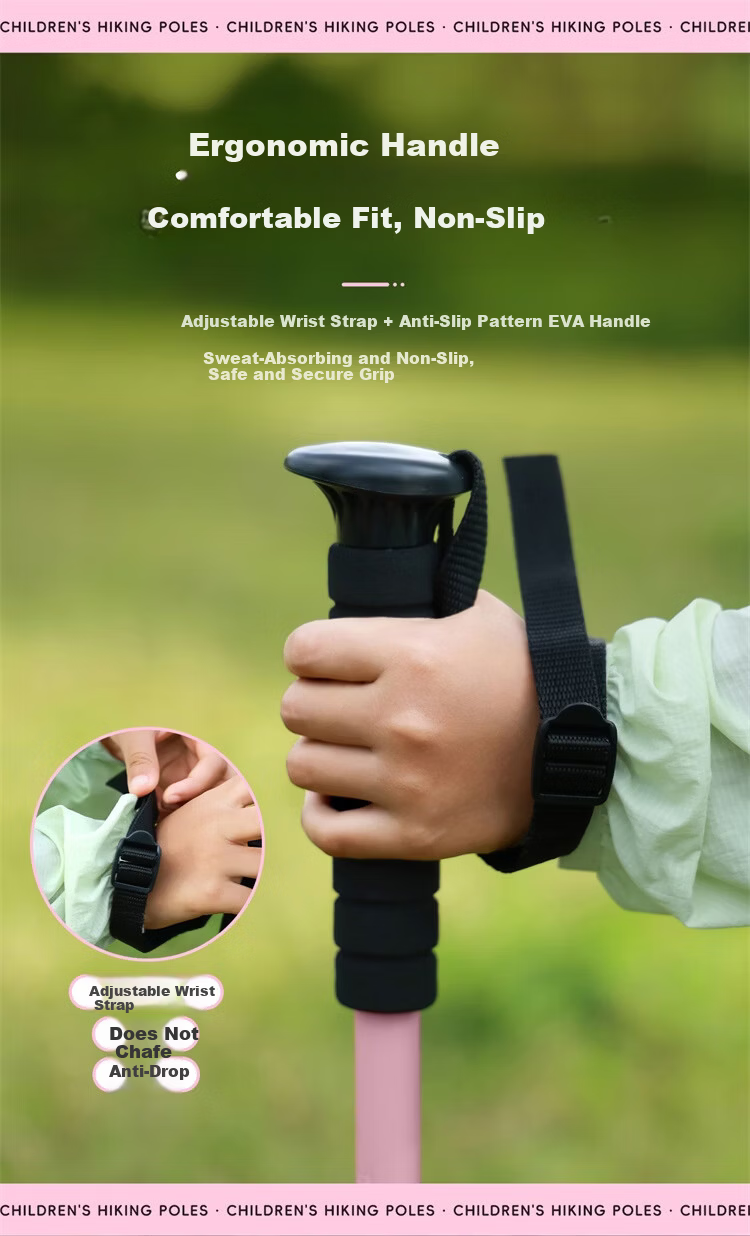 CAMEL Kids Parent-Child Ultralight Telescopic Folding Hiking Trekking Pole Outdoor Anti-Slip Walking Stick Sunshine Yellow 0018 5