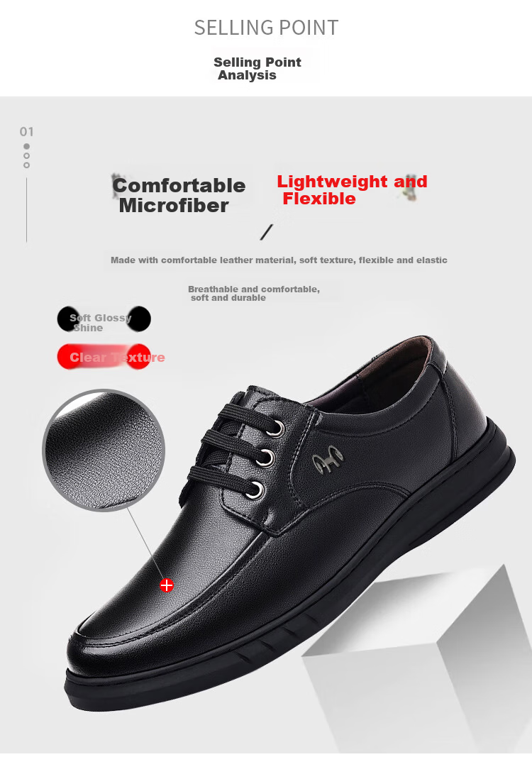 Hengyuanxiang Men's Slip-On Business Casual Lace-Up Breathable Driving Loafers J1627 Black Size 40 6