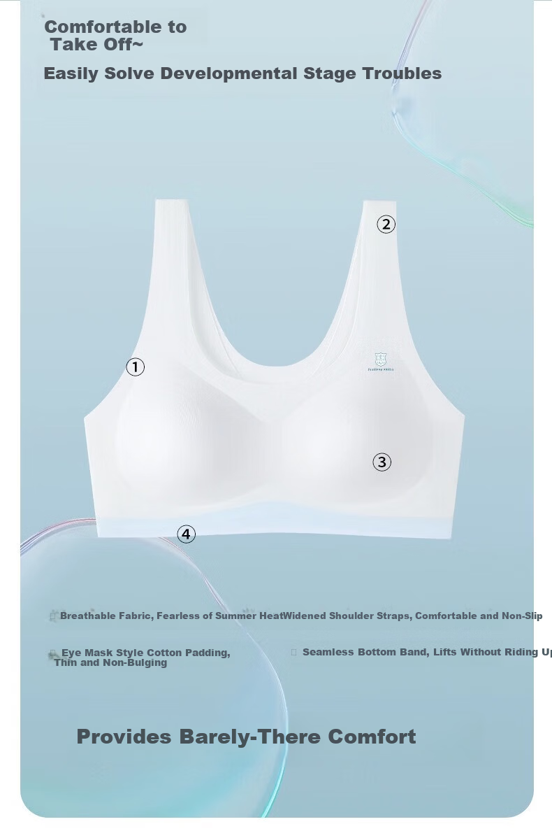 Urban Beauty 2-Piece Spring Summer Girls' Seamless Sports Bra Vest for Teens and Adolescents 2