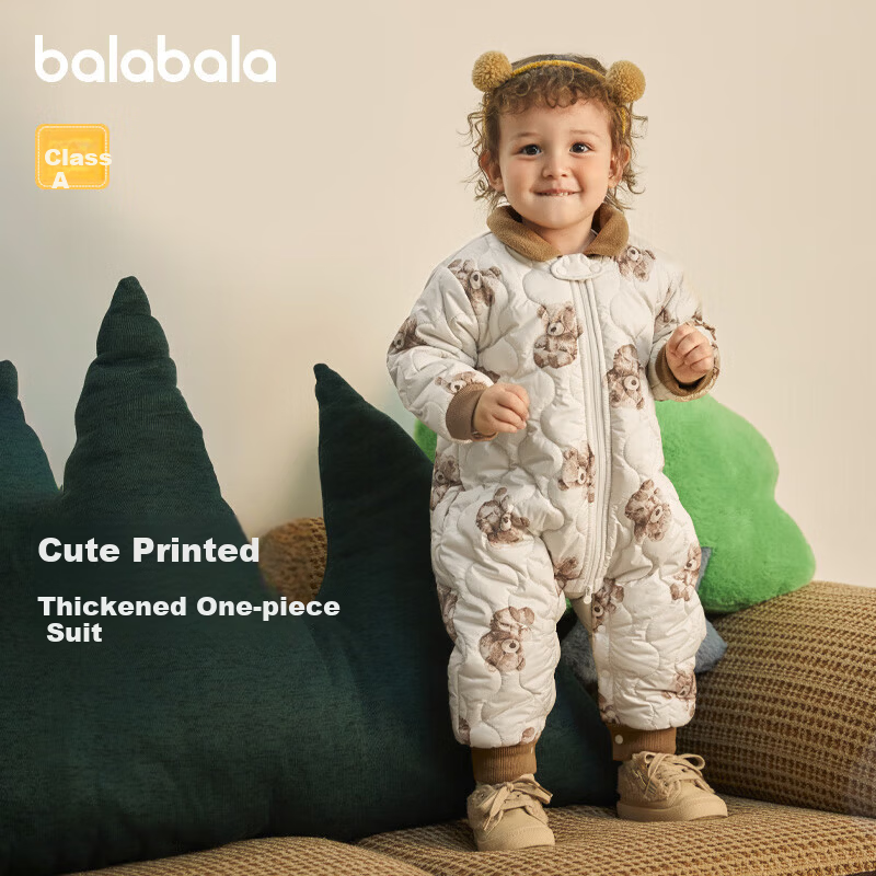 BALABALA Baby Winter Fleece Lined Thickened Romper Jumpsuit for Boys and Girls Toddler Infant Kids