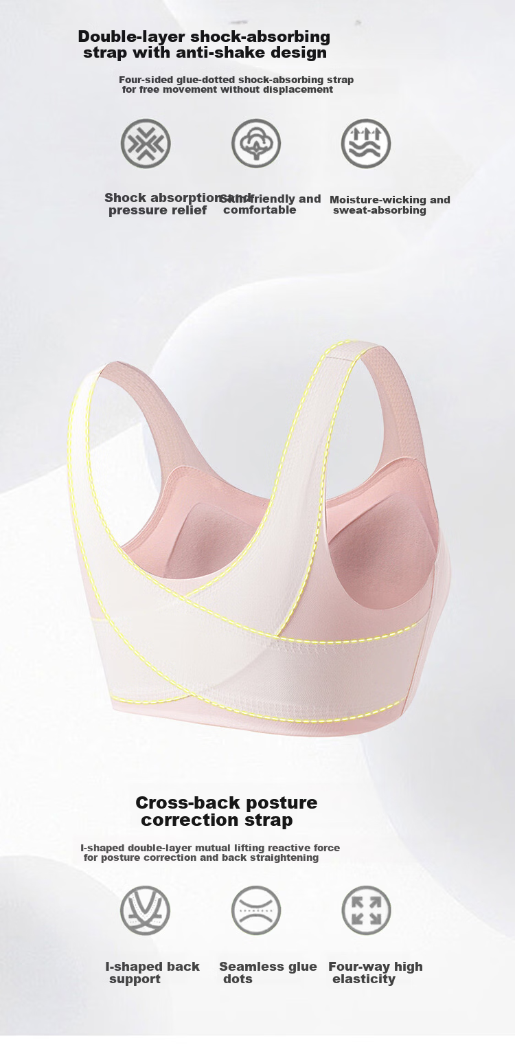 Tingmei [Class A] Developmental Girls' Seamless Invisible Sports Posture Correction Shockproof Teen Bra for Middle and High School Students 3