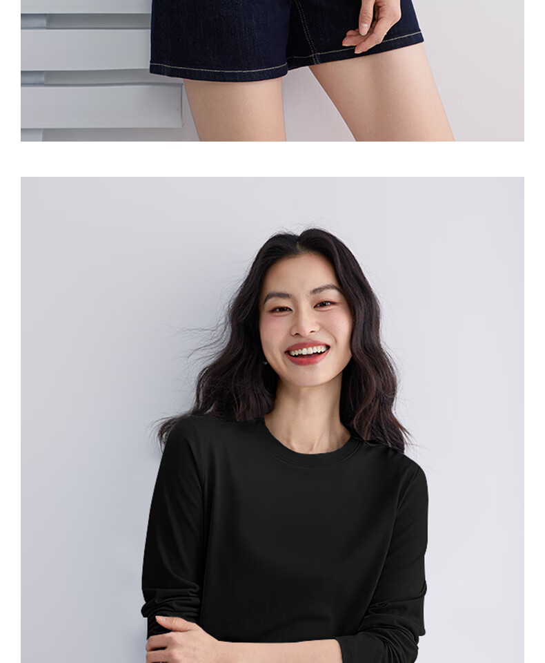 Urban Beauty White Cotton Long Sleeve T-Shirt for Women 2026 New Spring Autumn Plus Size Outerwear Basic Top Spring Inner Wear 25