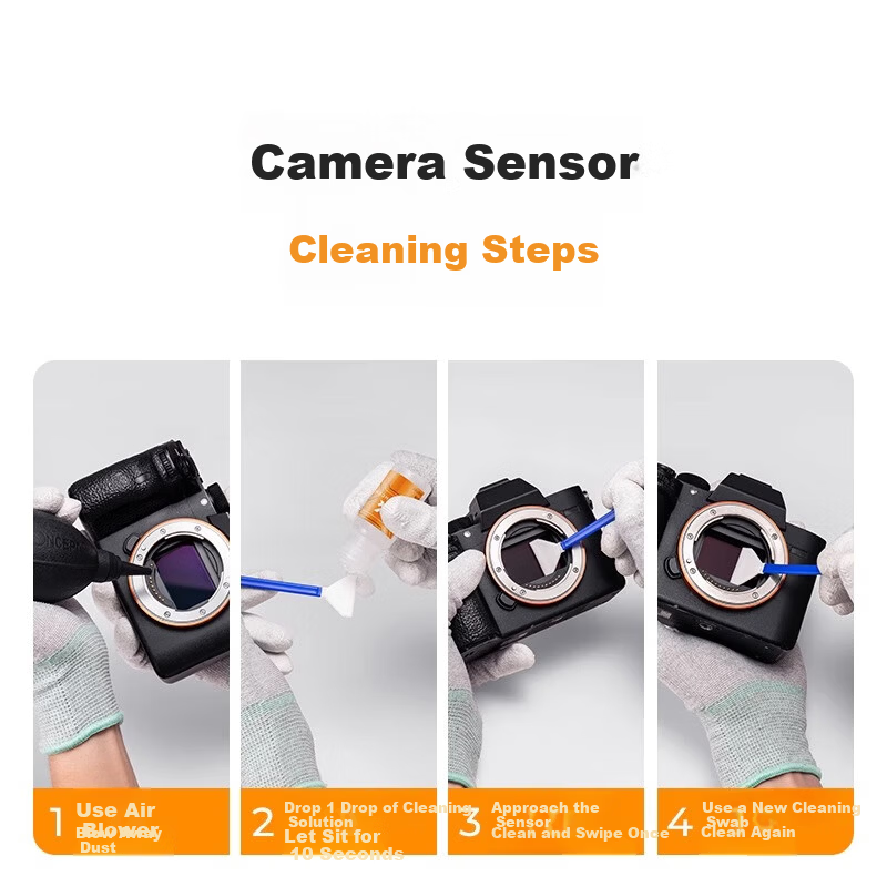 K&F CONCEPT Cleaning Rod Set for DSLR Camera CMOS Sensor CCD Cleaner Half-Frame Dust Cleaning Tool Compatible with Canon Sony Nikon Full-Frame Cleaning Rods*10 4