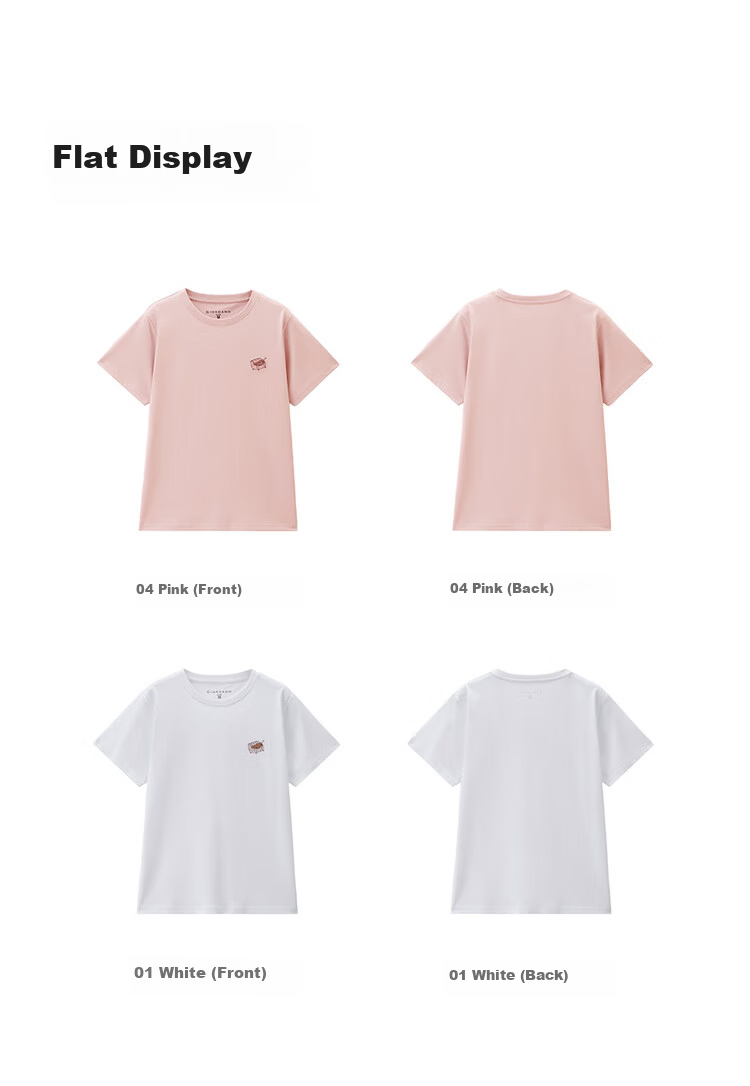 Giordano Women's Short Sleeve T-Shirt 2026 Summer New Pure Cotton Fun Cat Embroidery Crew Neck Top 13326318 17