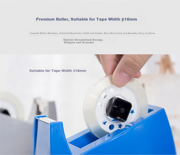 Deli Medium Tape Dispenser Cutter Sealer (Tape Width ≤18mm) Blue 810 5