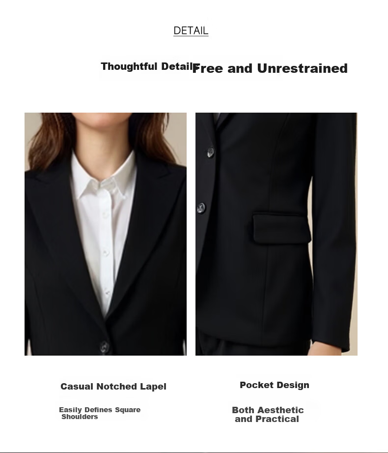 ROMON Women's Slim Fit Business Suit Jacket Professional Office OL Interview Work Commuter Blazer 5