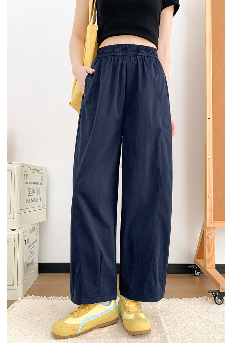 Borui Women's Summer Lightweight Breathable Quick-Dry Cropped Pants 2026 Latest Carrot Style Casual Sports Pants Navy Blue 16