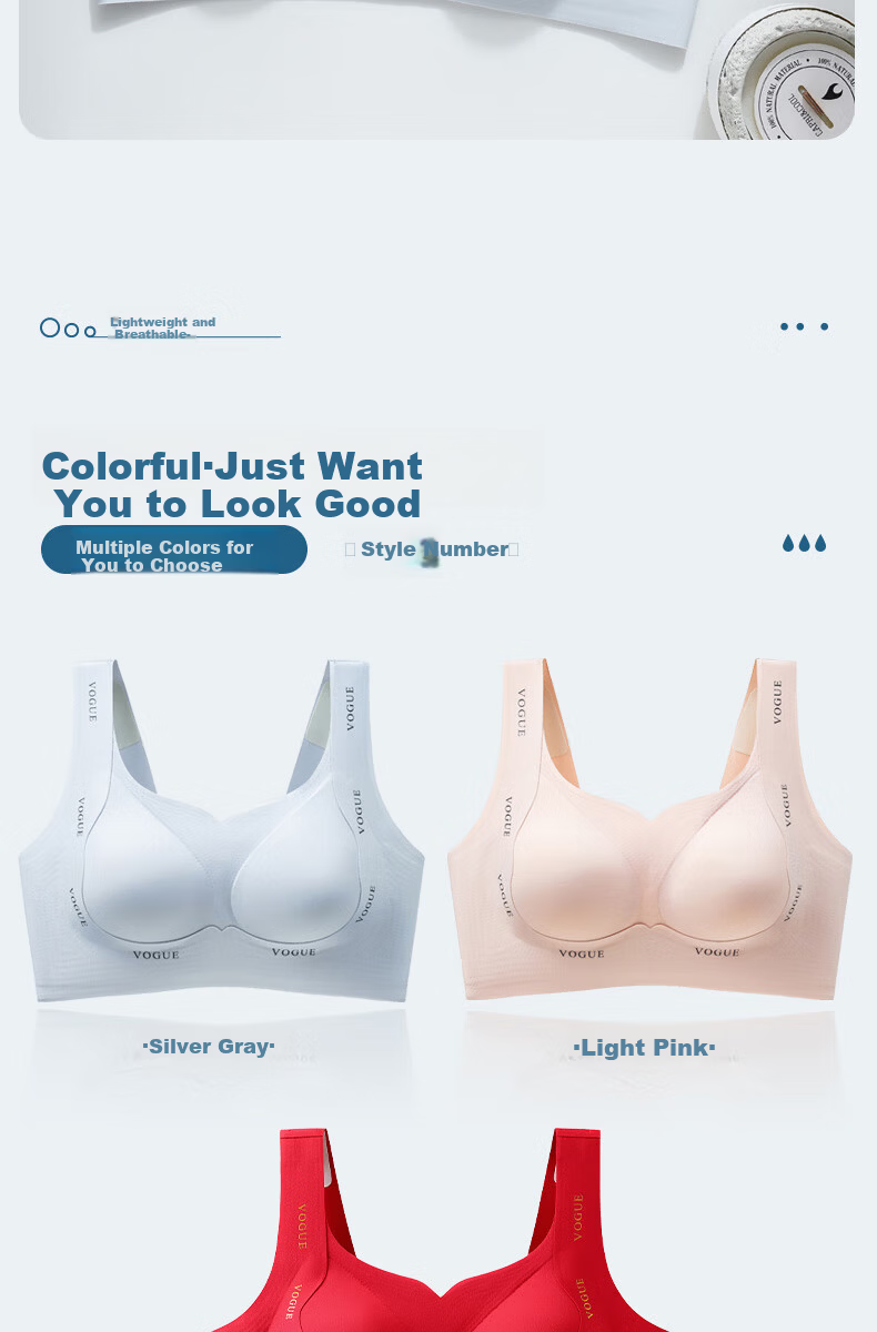 Urban Beauty Large Bust Minimizing Bra for Women, Push-Up, Anti-Sagging, Adjustable, Wireless, Thin, Plus Size, Seamless Underwear 19