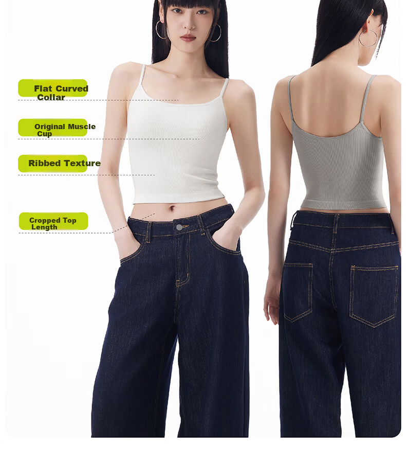 Half-Training Camisole with Chest Pad, Backless Bra, Integrated Inner Wear and Outer Wear, Cloudy Gray, Size S 27