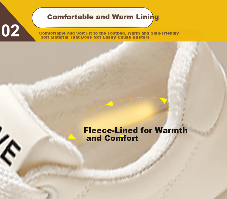 Cartelo Crocodile Women's Winter Fleece Lined Casual Warm Cotton Shoes Versatile Student Sneakers 1647 Beige Size 36 5