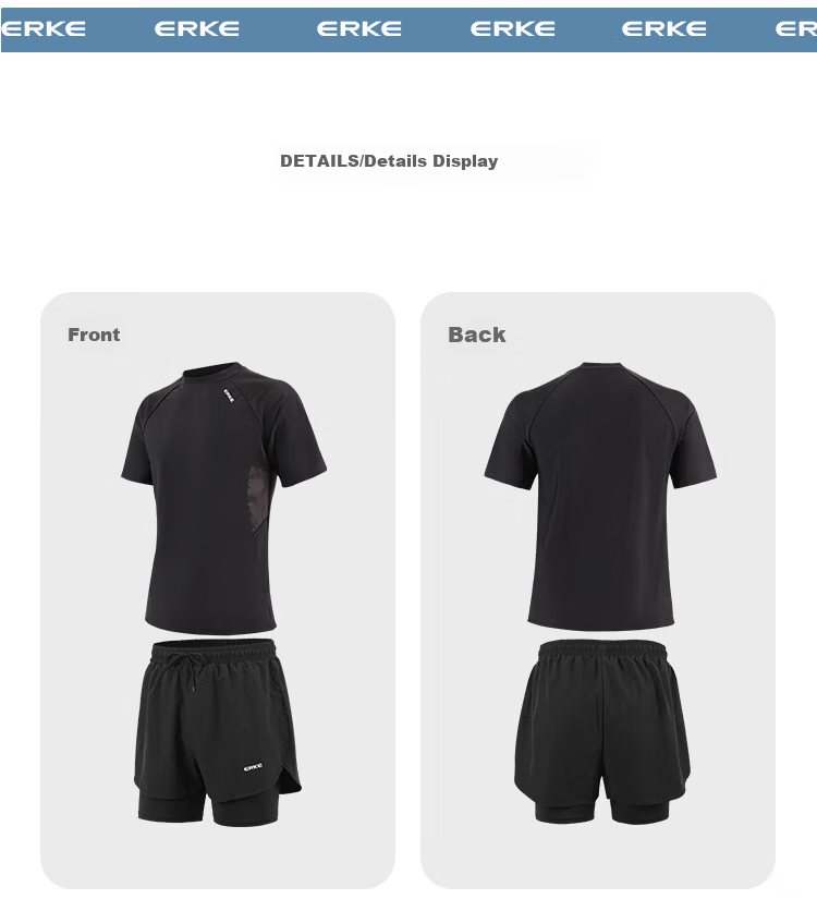 ERKE Men's Two-Piece Large Size Swimwear Anti-Embarrassment Swimming Trunks Professional Swimming Gear Hot Spring Men's Swimsuit 4