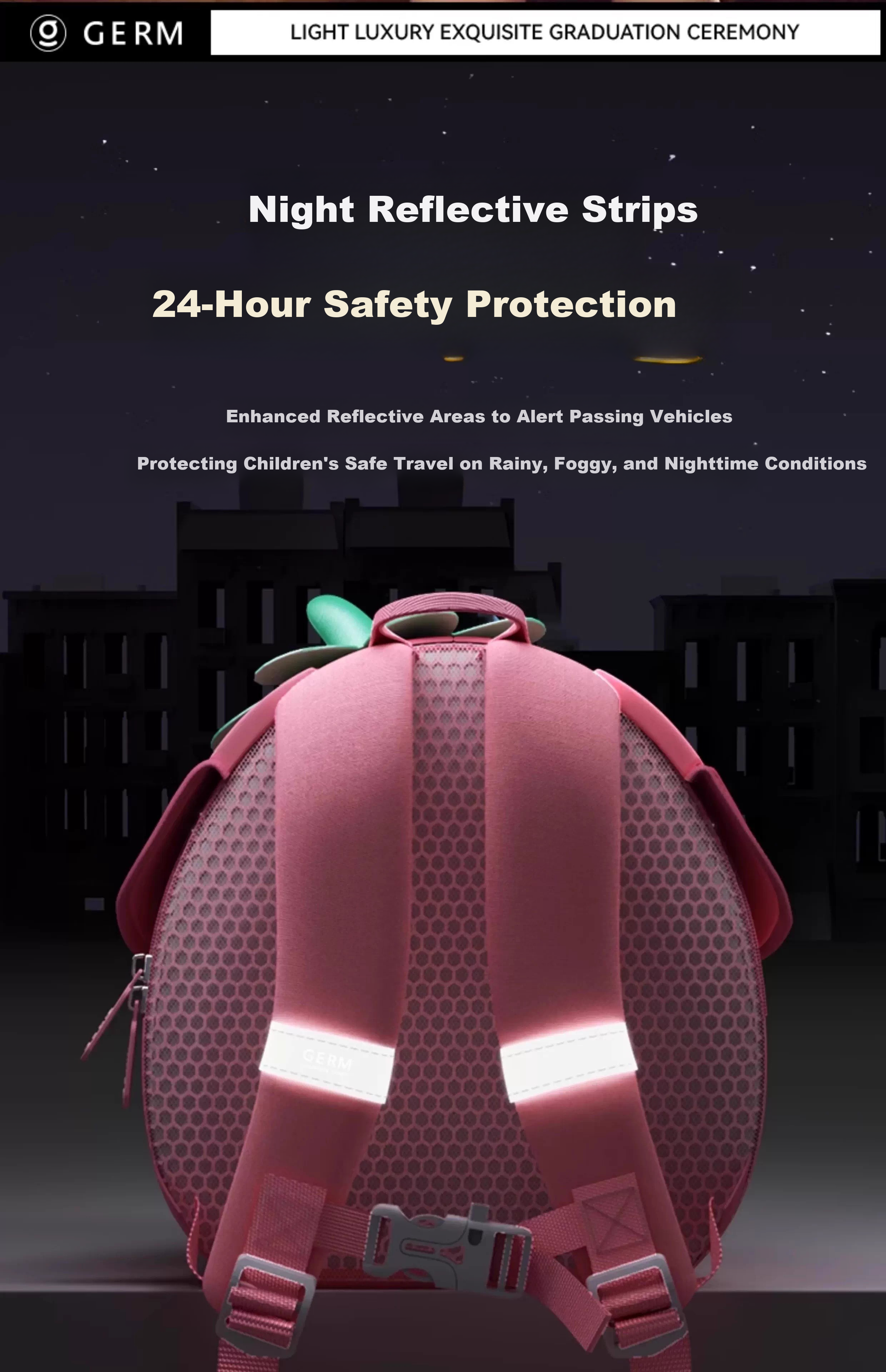 Germ Kids Backpack Kindergarten Girls Cute Strawberry White Chocolate Birthday Gift for Little Girls 26