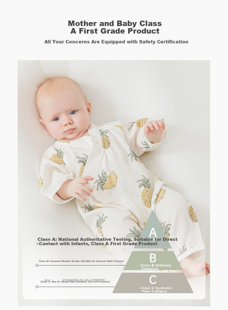 Guaiqi Bear Moisturizing Avocado Antibacterial Gauze Newborn Baby Romper Monk Suit Summer Thin Baby Jumpsuit 1