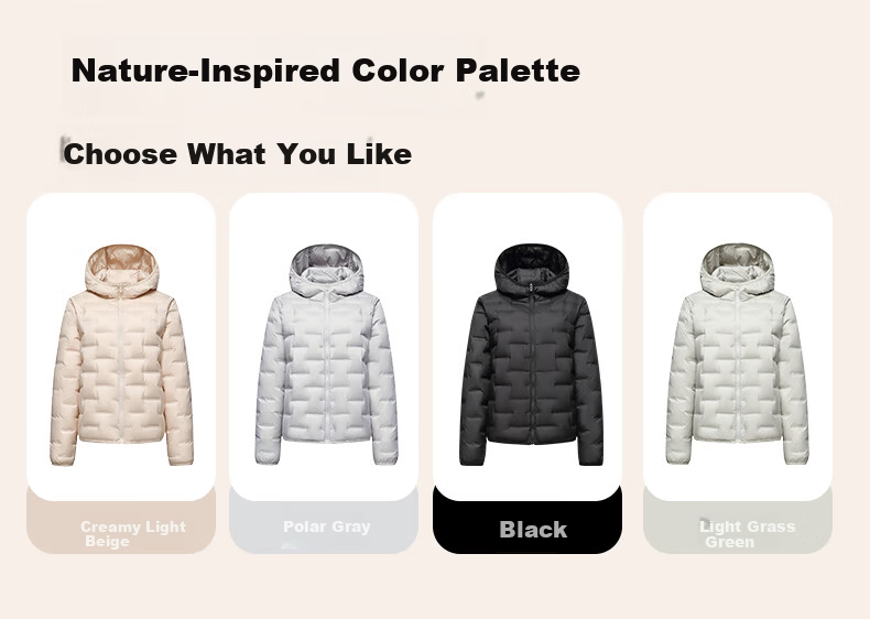 SNOWFLYING Women's Short Down Jacket 2025 Winter Korean Slim Fit Lightweight 90% Down Coat Cream Light Beige XL 10