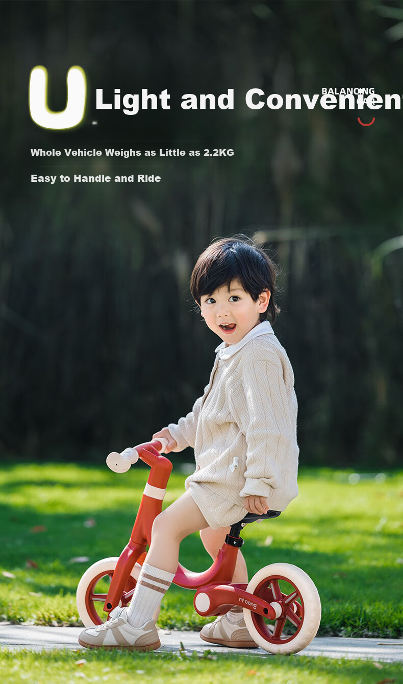 Manlong Children's Balance Bike, No Pedals, Self-Propelled Bicycle for Ages 2-3, Two-Wheel Glider, Kids' Birthday Gift 8