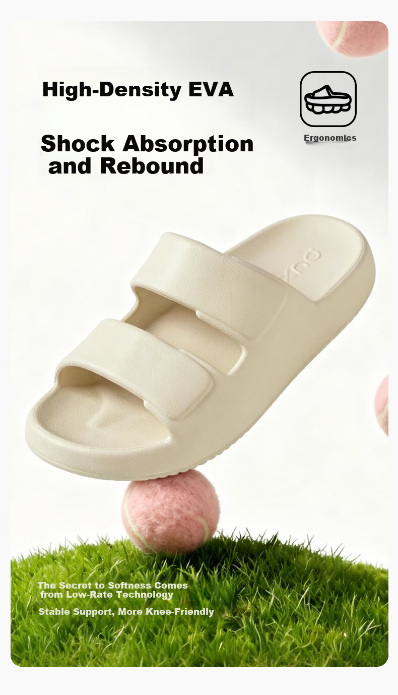 Puxi Women's Summer Outdoor EVA Slippers Soft Comfortable Non-Slip Odor-Resistant Couple Flip Flops White Size 36-37 6