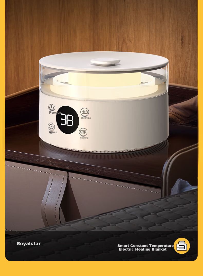 Royalstar Water Heating Electric Blanket Water Circulation Anti-Mite Dehumidification Home Smart Timer Temperature Control Single 1.2*1.8m 23