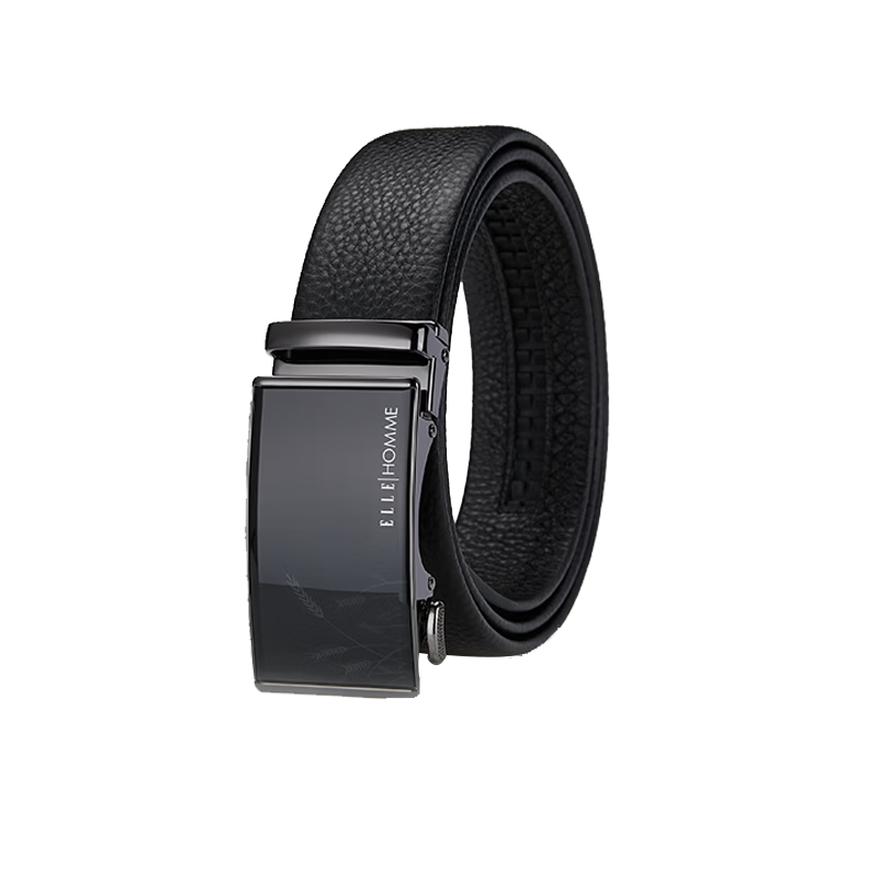 ELLE HOMME French Brand Men's Leather Belt with Automatic Buckle, Top-Grain Cowhide Waistband, Birthday Gift for Boyfriend Or Husband