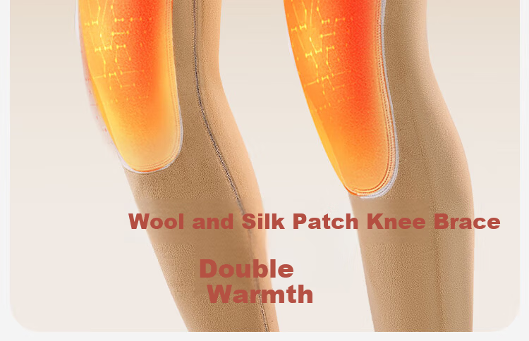 Langsha Men's Thermal Pants Fleece Lined Thickened Cotton Wool Silk Knee Patch Cold Protection Plus Size Base Layer Autumn Trousers 19