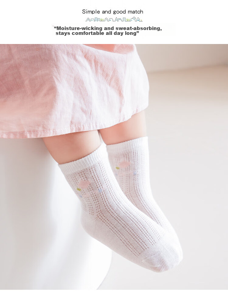 JOYNCLEON Kids Socks Girls Summer Thin Breathable Mesh Seamless Mid-Calf Baby Socks Jyf183118 14